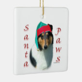 Collie (glatt) Santa Paws Keramikornament (Rechts)