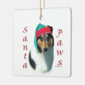 Collie (glatt) Santa Paws Keramikornament (Links)