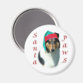 Collie (glatt) Santa Paws Magnet (Vorderseite/Rückseite)