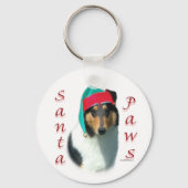 Collie (glatt) Santa Paws Schlüsselanhänger (Rückseite)