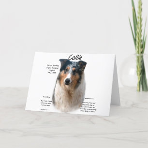 Collie (glattes Merle) Historie Design Feiertagskarte
