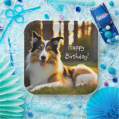Collie Happy Birthday Pappteller (Party)