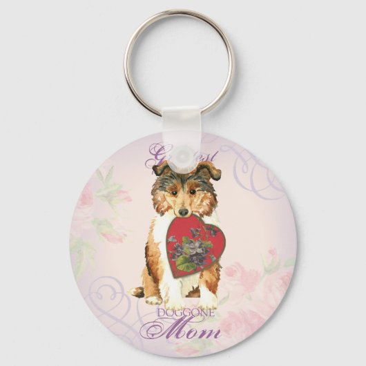 Collie Heart Mama Schlüsselanhänger (Vorderseite)