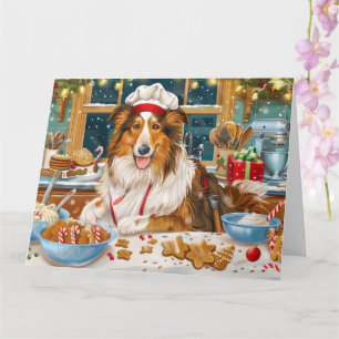 Collie Holiday Backen: Festliches Weihnachten Karte