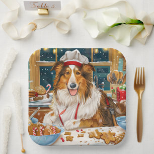 Collie Holiday Baking: Feierliche Weihnachten Pappteller