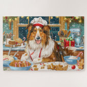 Collie Holiday Baking: Feierliche Weihnachten Puzzle (Horizontal)
