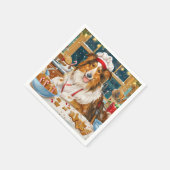 Collie Holiday Baking: Feierliche Weihnachten Serviette (Ecke)