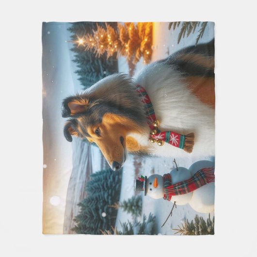 Collie Holiday  Fleecedecke (Vorderseite)