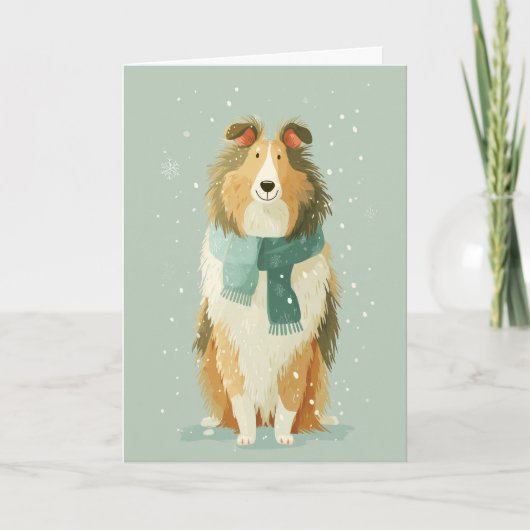 Collie Holiday Greeting Karte (Vorderseite)