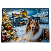 Collie Holiday  Große Geschenktüte (Vorderseite)
