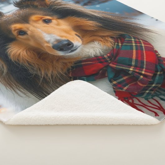 Collie Holiday Sherpa Blanket Sherpadecke (3/4)