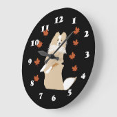 Collie Hund, Herbstleber Große Wanduhr (Winkel)