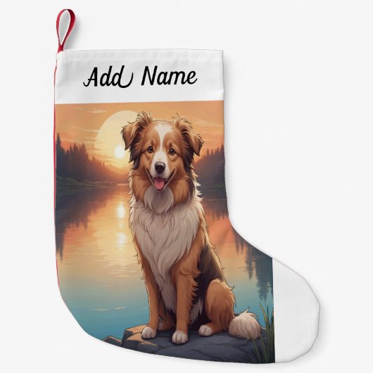 Collie-Hund Kleiner Weihnachtsstrumpf (Vorderseite)