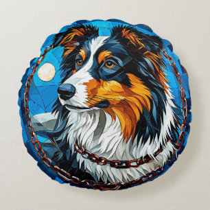 Collie-Hund-Liebhabergeschenk Rundes Kissen