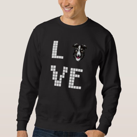 Collie Hund Pixelkunst Sweatshirt (Vorderseite)