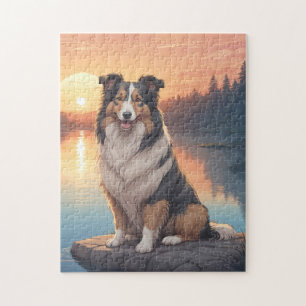 Collie-Hund Puzzle