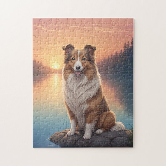 Collie-Hund Puzzle (Vertikal)
