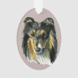 Collie-HundeAquarell-Illustration Ornament