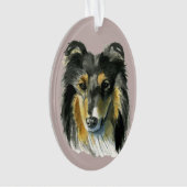 Collie-HundeAquarell-Illustration Ornament (Vorderseite)