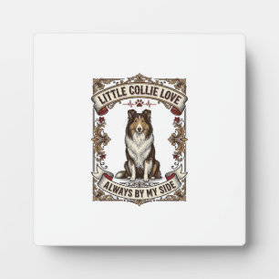 Collie-Hundefan-Shirt mit Vintage-Gravur-Zitat Fotoplatte