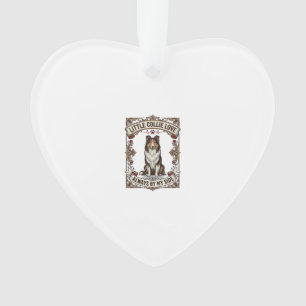 Collie-Hundefan-Shirt mit Vintage-Gravur-Zitat Ornament
