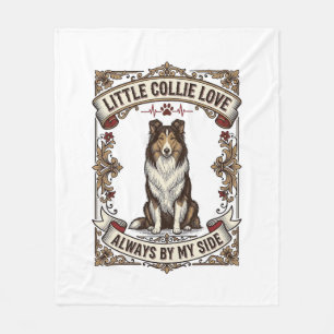 Collie-Hundefan-Shirt mit Vintage-Spruch Gravur Fleecedecke