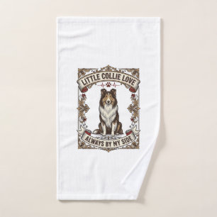 Collie-Hundefan-Shirt mit Vintage-Spruch Gravur Handtuch