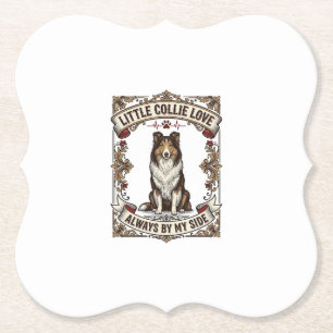 Collie-Hundefan-Shirt mit Vintage-Spruch Gravur Untersetzer