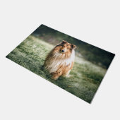 Collie im rauen Grassland Fußmatte (Schrägansicht)