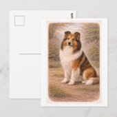 Collie im Vintage-Stil Postkarte (Vorne/Hinten)