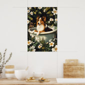 Collie In Bathtub Poster, Funny Dog Poster, Collie Poster (Küche)