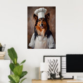 Collie In Chefs Hat Poster, Pet Poster, Collie In Poster (Heimbüro)