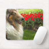 Collie in der Tulips-Maus-Pad Mousepad (Mit Mouse)