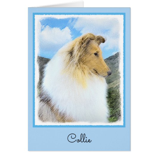 Collie in Mountains (Rough) Malerei - Hunde Kunst (Vorne)