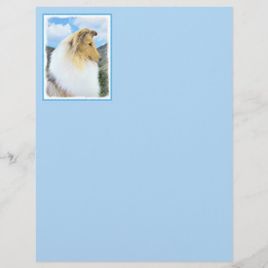 Collie in Mountains (Rough) Malerei - Hunde Kunst (Vorderseite)
