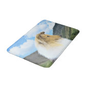 Collie in Mountains (Rough) Malerei - Hunde Kunst Badematte (Schrägansicht)