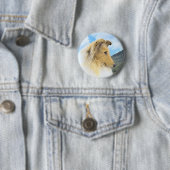 Collie in Mountains (Rough) Malerei - Hunde Kunst Button (Beispiel)