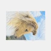 Collie in Mountains (Rough) Malerei - Hunde Kunst Fleecedecke (Vorderseite (Horizontal))