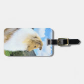 Collie in Mountains (Rough) Malerei - Hunde Kunst Gepäckanhänger (Vorderseite horizontal)