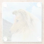 Collie in Mountains (Rough) Malerei - Hunde Kunst Glasuntersetzer (Rückseite)