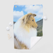 Collie in Mountains (Rough) Malerei - Hunde Kunst Golfhandtuch (Insitu)