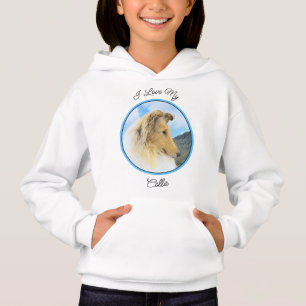 Collie in Mountains (Rough) Malerei - Hunde Kunst Hoodie