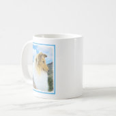 Collie in Mountains (Rough) Malerei - Hunde Kunst Kaffeetasse (Vorderseite Links)
