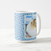 Collie in Mountains (Rough) Malerei - Hunde Kunst Kaffeetasse (VorderseiteRechts)