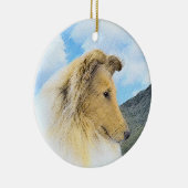 Collie in Mountains (Rough) Malerei - Hunde Kunst Keramik Ornament (Rechts)