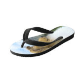 Collie in Mountains (Rough) Malerei - Hunde Kunst Kinderbadesandalen (Schrägansicht)