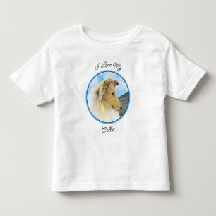 Collie in Mountains (Rough) Malerei - Hunde Kunst Kleinkind T-shirt
