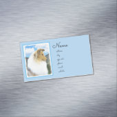 Collie in Mountains (Rough) Malerei - Hunde Kunst Magnetische Visitenkarte (Beispiel)