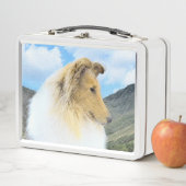 Collie in Mountains (Rough) Malerei - Hunde Kunst Metall Brotdose (Beispiel)