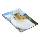 Collie in Mountains (Rough) Malerei - Hunde Kunst Notizblock (Rechte Seite)